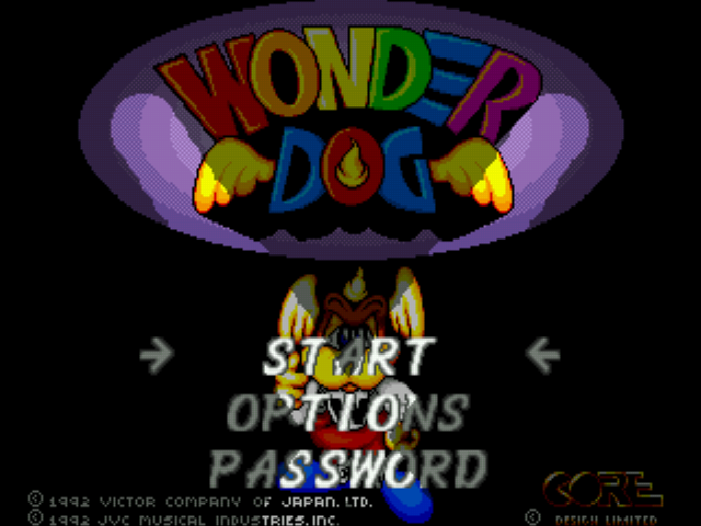 Wonder Dog Title Screen